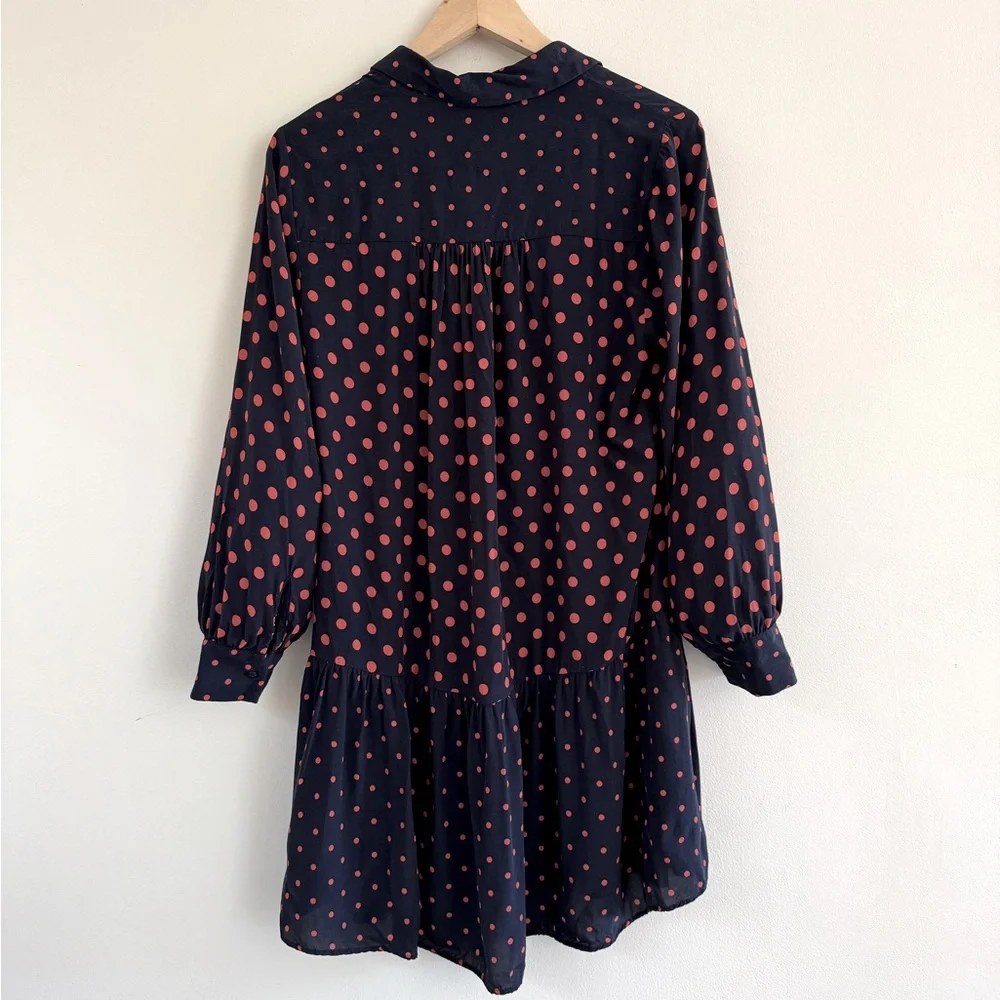 Whistles Navy Molly Polka Dot Shirt Dress Size UK 10 / US 6 / EU 38‎